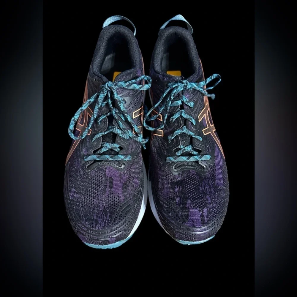 ASICS FujiLite 3 Trail Running Shoes Men’s 11.5 FlyteFoam Black Orange Purple